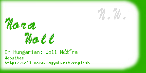 nora woll business card